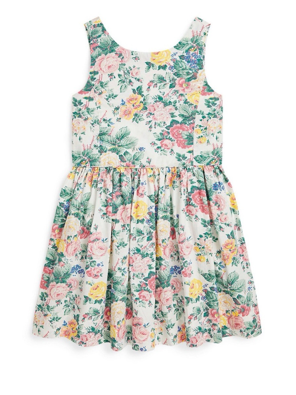 Polo Ralph Lauren Girls Size 4 Floral Fit & Flare Dress Sleeveless Cottagecore